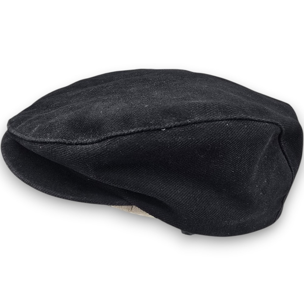 No Fear Flat Cap Mens L/XL Black Cotton Newsboy Hat Embroidered Logo Made in USA